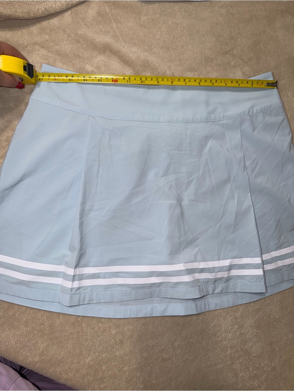CALIA by Carrie Underwood Light Blue Athletic Skort with White Hem Stripes
